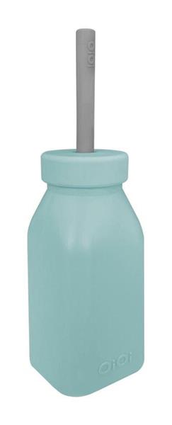 Oioi Şişe + Pipet Aqua Green /  Powder Grey Gri - Mint Yeşili