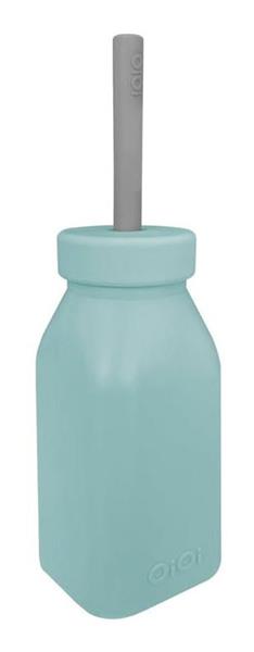 Oioi Şişe + Pipet Aqua Green /  Powder Grey Gri - Mint Yeşili
