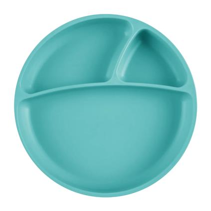 Oioi Porsiyon Vakum Tabanlı Silikon Tabak Aqua Green