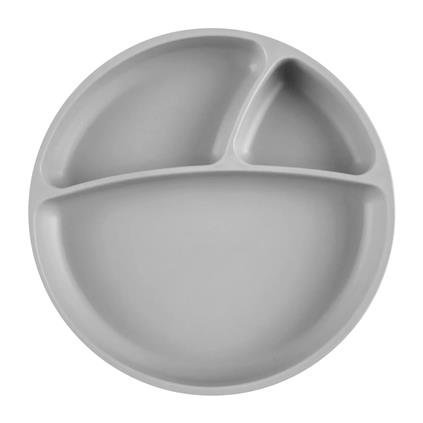 Oioi Porsiyon Vakum Tabanlı Silikon Tabak Powder Grey