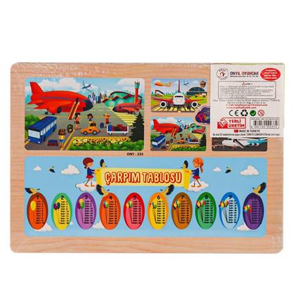 Ony-233-234-235-236 Ahşap Eğitici Puzzle Havaalanı -Onyıl Oyuncak