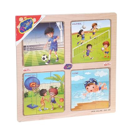 Ony-343/344/345/346 Ahşap Eğitici 4'Lü Puzzle -Onyıl