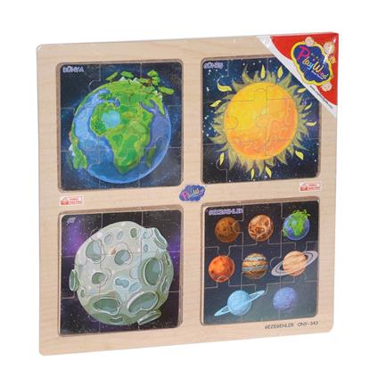 Ony-343/344/345/346 Ahşap Eğitici 4'Lü Puzzle -Onyıl