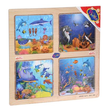 Ony-343/344/345/346 Ahşap Eğitici 4'Lü Puzzle -Onyıl