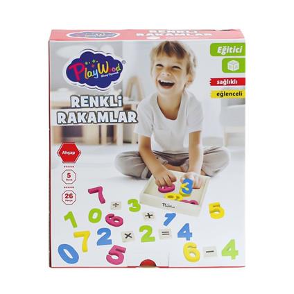 Ony-401 Ahşap Renkli Rakamlar 26 Parça -Onyıl Oyuncak