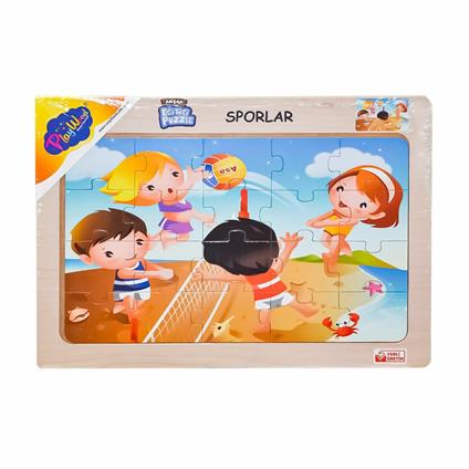 Ony-85-86-87-88 Ahşap Eğitici Puzzle Sporlar -Onyıl