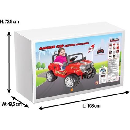 Pilsan Ranger 12 V Üstü Açık Tek Kişilik Akülü Jip Kırmızı