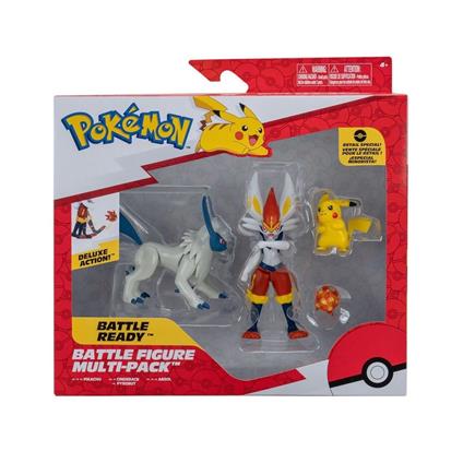 Pokemon Battle Aksiyon Figür Ve Figür 3'Lü Set Pikachu & Cinderace & Absol Pokemon