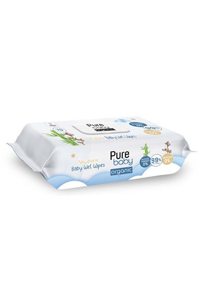 Pure Baby Organic Yenidoğan Islak Havlu Mendil 70 Yaprak