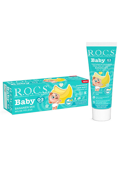 R.O.C.S. Baby Diş Macunu Muz Püresi Tadında 0-3 Yaş 45 Gr