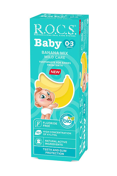 R.O.C.S. Baby Diş Macunu Muz Püresi Tadında 0-3 Yaş 45 Gr