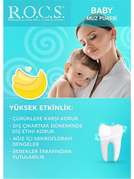 R.O.C.S. Baby Diş Macunu Muz Püresi Tadında 0-3 Yaş 45 Gr