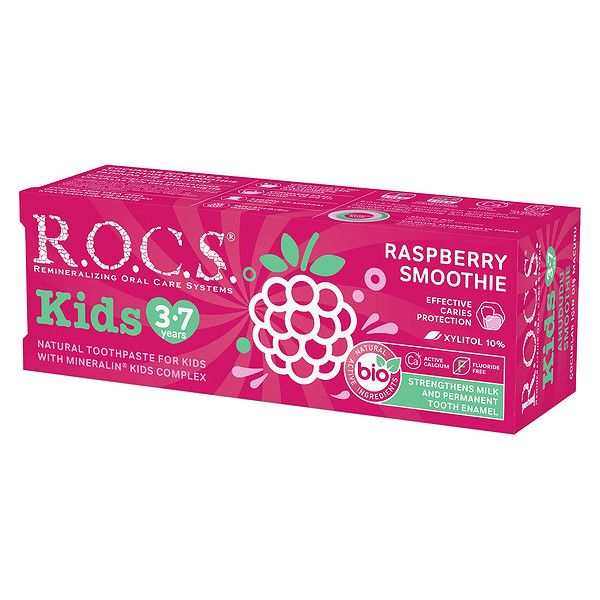 R.O.C.S. Kids Ahududu Smoothie Tadında Florürsüz Diş Macunu 45 Gr
