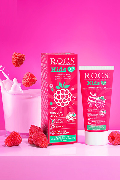 R.O.C.S. Kids Ahududu Smoothie Tadında Florürsüz Diş Macunu 45 Gr