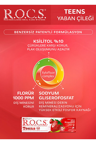 R.O.C.S. Teen Yaban Çileği Diş Macunu 8-18 Yaş 60 Ml