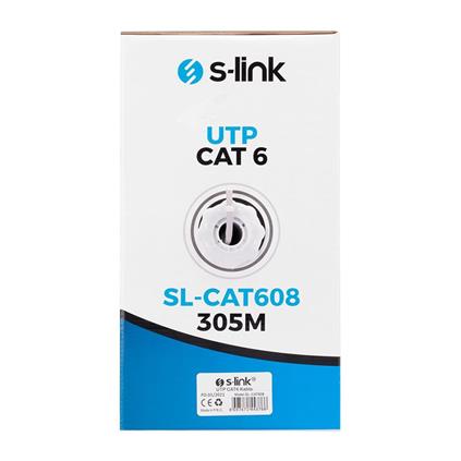S-Lınk SL-Cat608 305MT 6MM 24Awg Cat6 Kablo Gri