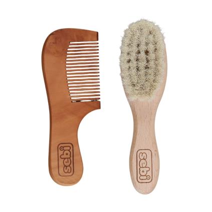 Sebi Bebe Doğal Keçi Kılı Fırça Ve Tarak Seti