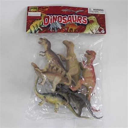 SH-9001-Vardem Poşetli 6Pcs 8 İnch  Çiftlik Hayvan Ve Dinozor Set