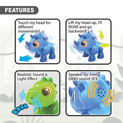 Sıl 88592 Silverlit Sesli Ve Işıklı Elektronik Robot Dino Heads Up -Necotoys