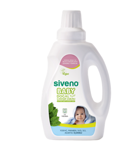 Siveno Yumuşatıcılı Bitkisel Bebek Çamaşır Sabunu Deterjan Konsantre Vegan 750 ML