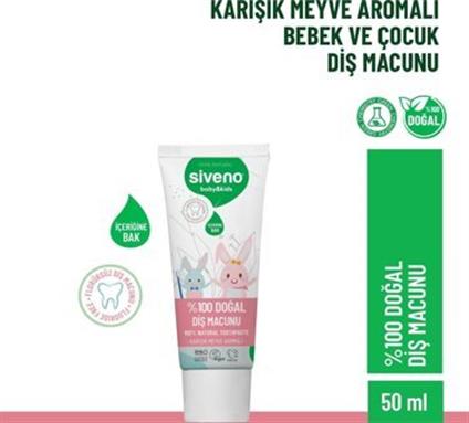 Siveno Meyveli Organik Florürsüz Diş Macunu 50 Ml