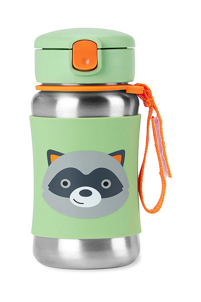 Skip Hop Zoo Pipetli Paslanmaz Çelik Suluk 350 Ml Rakun