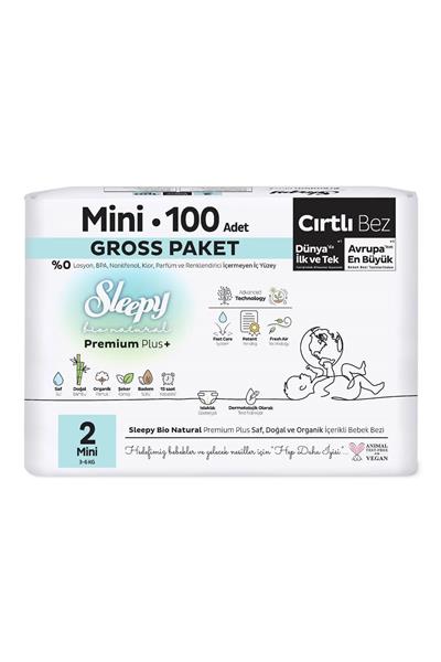Sleepy Bio Natural Bebek Bezi Gross Paket 2 Beden 3-6 Kg 100 Adet