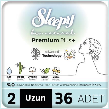 Sleepy Bio Natural Premium Plus Mega Uzun Ped 36 Adet