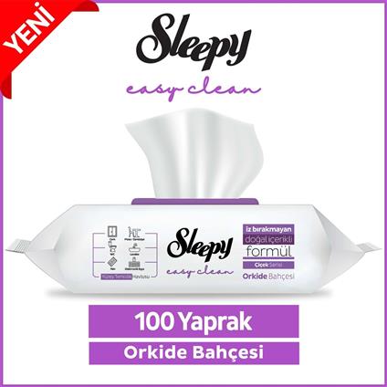 Sleepy Çiçek Serisi Yüzey Temizlik Havlusu 100 Adet Orkide