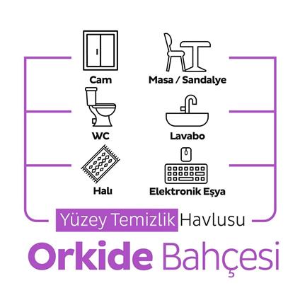 Sleepy Çiçek Serisi Yüzey Temizlik Havlusu 100 Adet Orkide