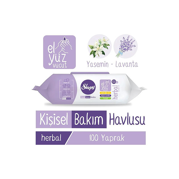 Sleepy Kişisel Bakım Havlusu 100'Lü Herbal