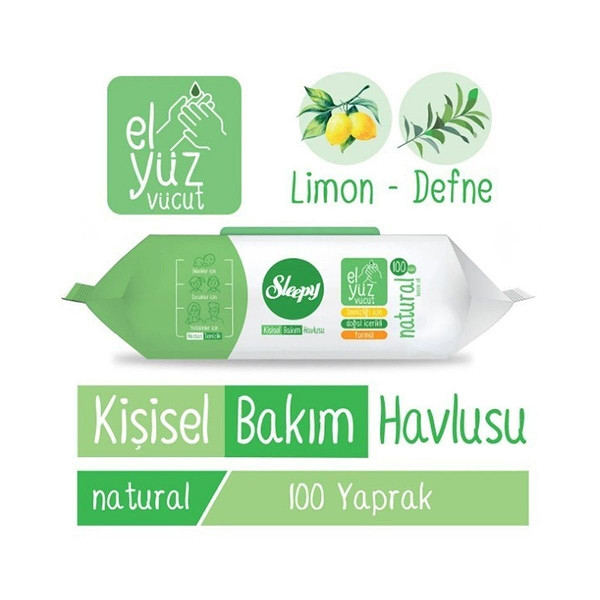 Sleepy Kişisel Bakım Havlusu 100'Lü Naturel