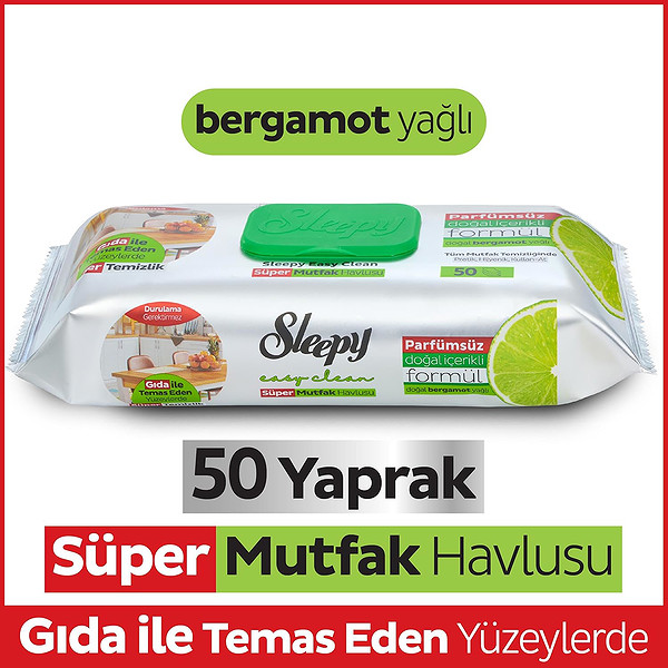 Sleepy Mutfak Temizlik Havlusu 50 Adet Bergamot