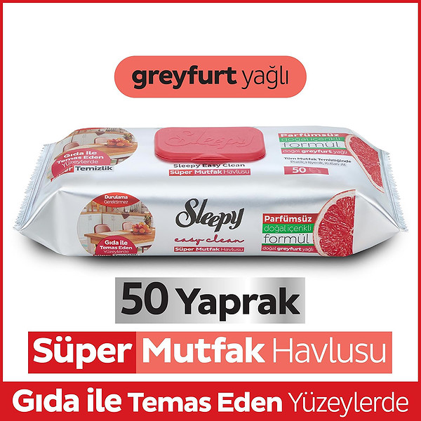 Sleepy Mutfak Temizlik Havlusu 50 Adet Greyfurt