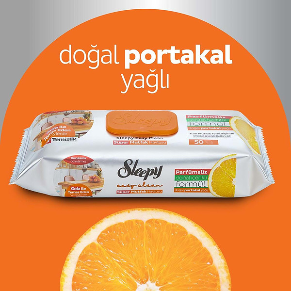 Sleepy Mutfak Temizlik Havlusu 50 Adet Portakal