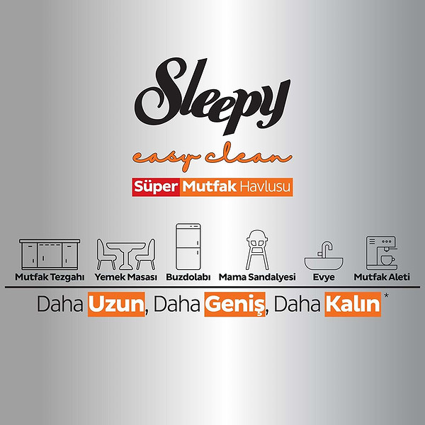 Sleepy Mutfak Temizlik Havlusu 50 Adet Portakal