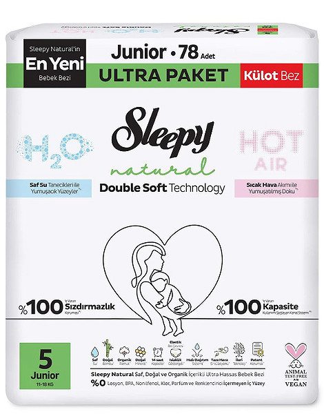 Sleepy Natural Double Soft Külot Bez Ultra Paket 5 Beden 78 Adet