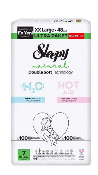Sleepy Natural Double Soft Külot Bez Ultra Paket 7 Beden 48 Adet
