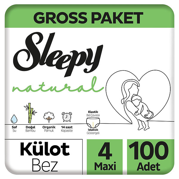 Sleepy Natural Külot Bez Ultra Paket 4 Beden 7-14 Kg 100 Adet