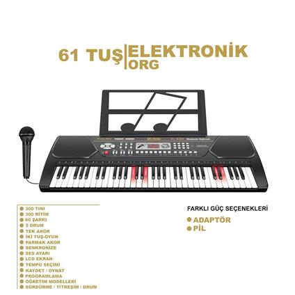 Tfl-328-21 Vlektro Kutulu 61 Tuş Büyük Lcd Ekranlı Elektronik Büyük Org