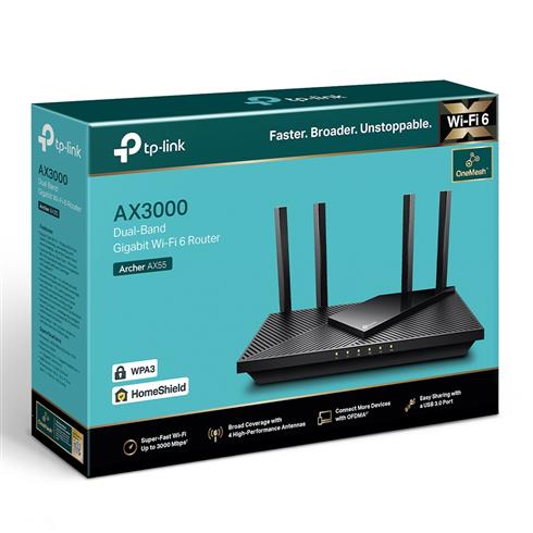 TP-Lınk Archer AX55 AX3000 WI-FI6 5 Port Gıgabıt 2.4/5Ghz Dualband Router