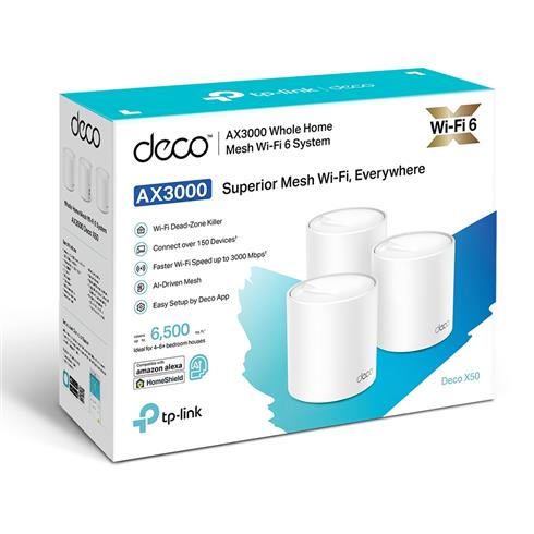 TP-Lınk Deco X50 AX3000 Mesh EV WI-FI 6 Sistemi (Üçlü)