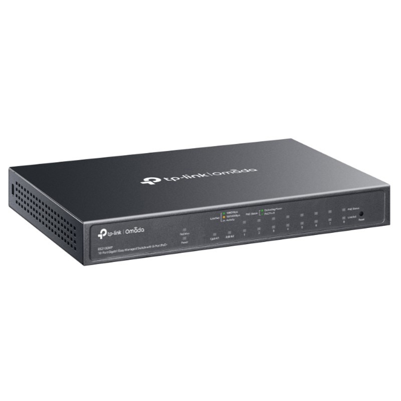 TP-Lınk Omada Es210gmp 10 Port Gıgabıt + 8-Port Poe+ Yönetilebilir 123W Poe Metal Kasa Swıtch
