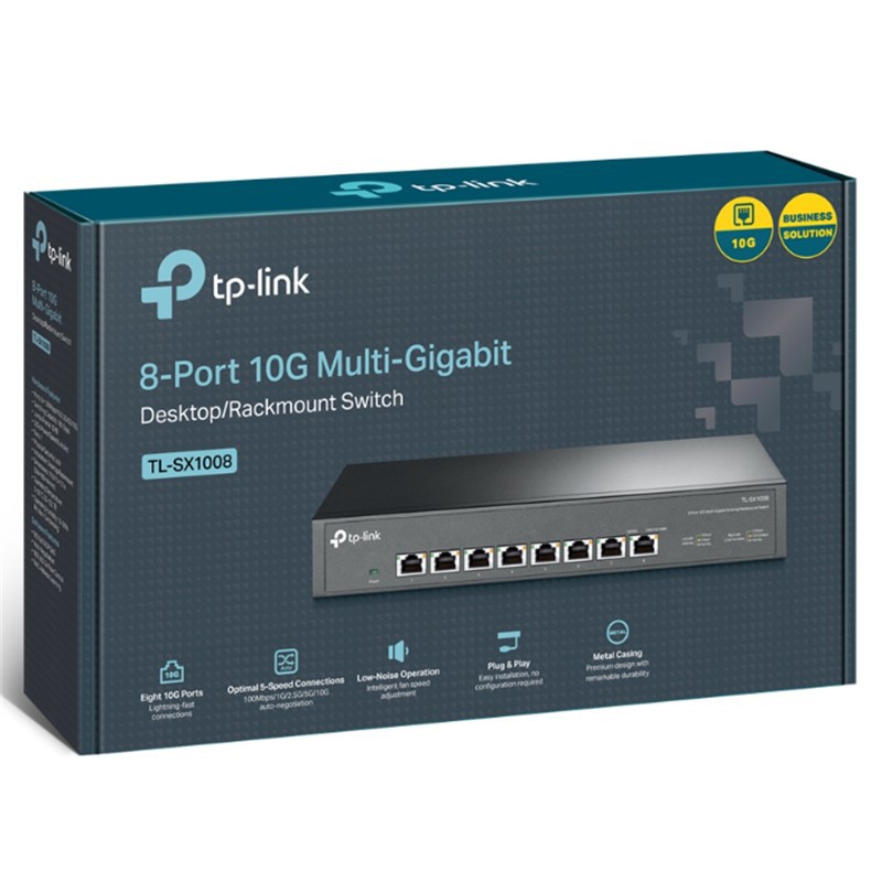 TP-Lınk TL-SX1008 8 Port 10Gıgabıt Metal Kasa Yönetilemez Rackmount Swıtch
