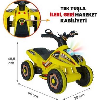 9048 Safari Sarı Akülü Atv 6 Volt