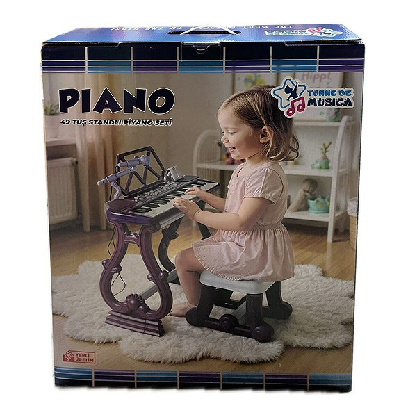 Urt034-003 Ayaklı 49 Tuş Piano Org - Mor