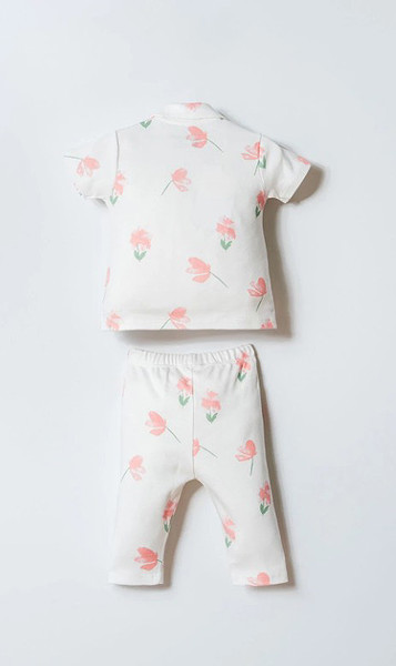U.S. Polo Gömlek Pijama Takımı Usb2988 Beyaz-Pudra