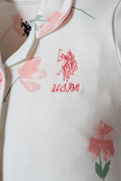 U.S. Polo Gömlek Pijama Takımı Usb2988 Beyaz-Pudra
