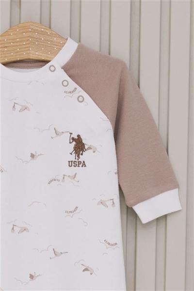 U.S.Polo Erkek Bebek Uzun Kol Patiksiz Tulum Usb2020 Krem