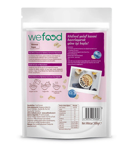 Wefood İnce Öğütülmüş Glutensiz Yulaf Ezmesi 300 Gr